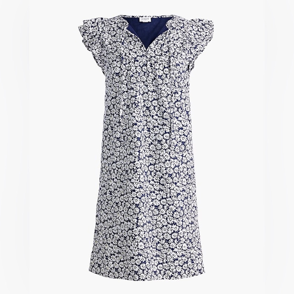 NWT J.Crew Printed Flutter-Sleeve Mini Dress